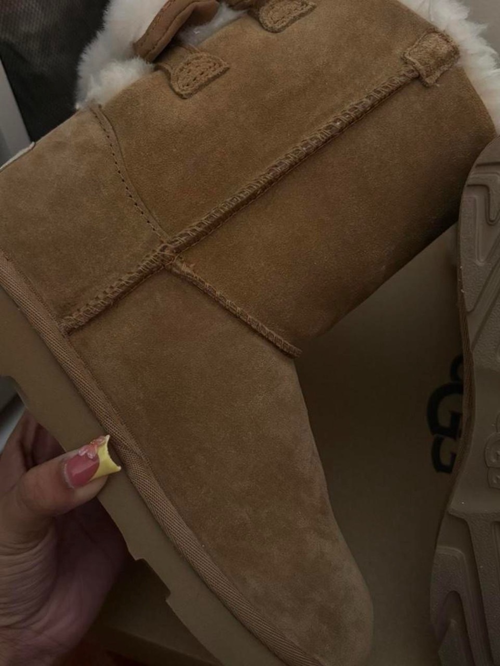 UGG Bailey Bow Snugscape Boots in Chestnut - Picture 7 of 8